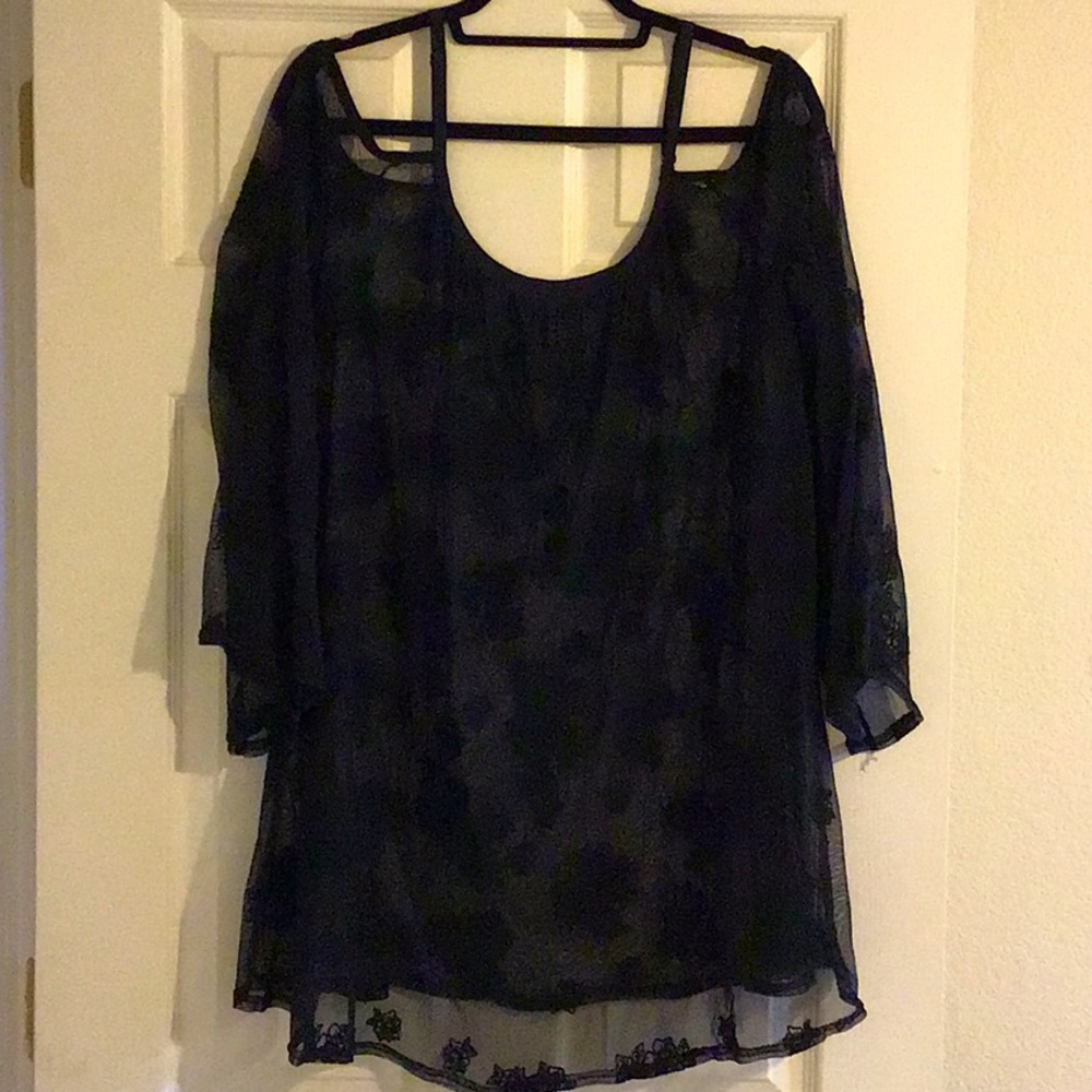 Torrid sheer off shoulder tunic sz 0
